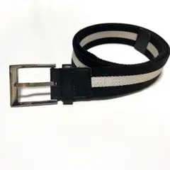 【希少品】バリー ラインベルト ブラック シルバー 本革 イタリア製 メンズのサムネイル