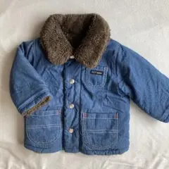 petit mainリバーシブルボアジャケット ネイビー ブラウン80