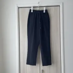 ウエストゴム ドローストリング スラックス ネイビー