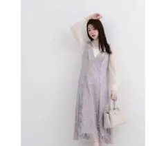 プロポーションボディドレッシング　レースジャンスカ　グレージュ　ワンピース