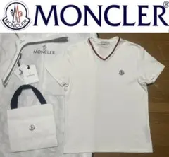 国内正規モンクレール MONCLER Vネック ストレッチ素材 Tシャツ L