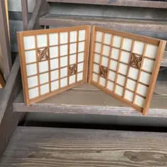 おかもと 手織り 屏風 2連 竹製 和風 - メルカリ