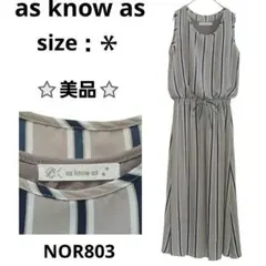 as know as ノースリーブ マキシワンピース ＊ グレー ストライプ