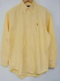 クリーニング済 Ralph ラルフローレン ボタンダウンシャツ　イエロー　L