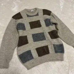 英国羊毛　ウールニット　セーター　2L オーバーサイズ　大きいサイズ　古着