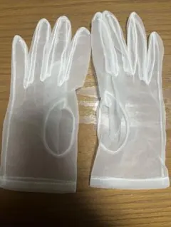 ホワイト シフォン ウェディンググローブ