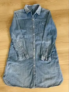 シャツワンピース 長袖　デニムワンピース　S-M 無印良品