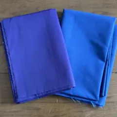 紫色と青色の生地 2枚セット