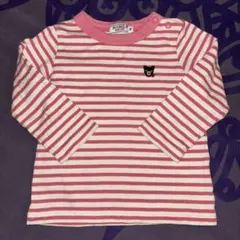 DOUBLE.B ピンクストライプ 長袖Tシャツ Fサイズ