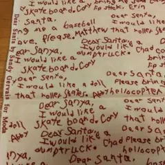 ☆USA moda　英字　Dear Santa クリスマスカントリー　クリーム