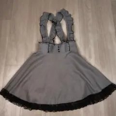 Mars マーズ 千鳥格子 フリルジャンパースカート フレアスカート