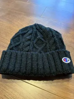 Champion ケーブル編み ニット帽 ビーニー ブラックのサムネイル