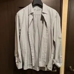 ストライプ柄 長袖シャツ オープンカラー