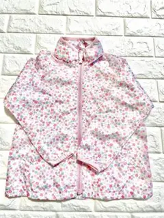 ホットビスケッツ収納可能帽子付き花柄フルジップジャケット