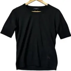 希少　BURBERRY バーバリー　半袖ニット　ブラック　ホース刺繍