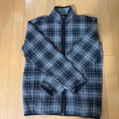 ユニクロ チェックフリース 黒 M