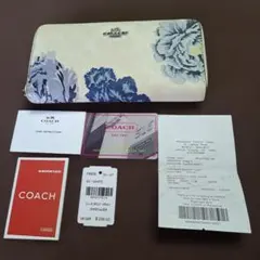 COACH コーチ 長財布 花柄 ホワイト F6656