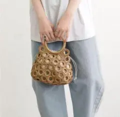 【新品】雑材リングパターンバッグ