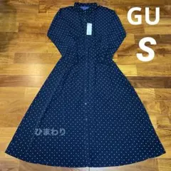 No.4767 GU ジーユー ドット プリント シャツ ワンピース 水玉