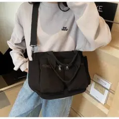 1428【大容量】ショルダーバッグ トートバッグ 2way コーデュロイ 多機能