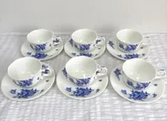 ナルミ　ボーンチャイナ　カップ&ソーサー　花柄　6客