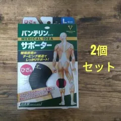 バンテリンサポーター ひざ専用 大きめL(ひざ頭周囲 37-4cm) 黒　2個のサムネイル