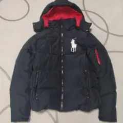 ポロ・ラルフ・ローレン ダウンジャケット 黒赤