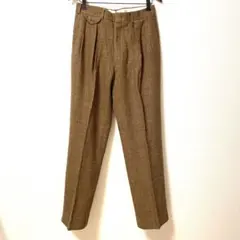 L*-様 ポロラルフローレン スラックス L 茶 チェック パンツ 2タック 長