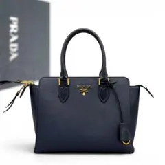 Prada 極美品 2way 黒 サフィアーノ ナイロン ハンドバッグ プラダ