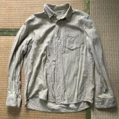 無印良品ライトグレー コットン 長袖シャツ Lサイズ