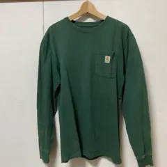 【※人気】カーハート carhartt★刺繍ロゴ 片ポケ ロンt 緑