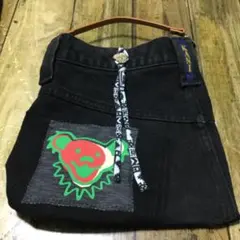 ブラックデニム リメイクポーチ