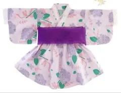 浴衣ドレス　紫陽花　花柄　パープル　80〜90㎝ 紫 ワンピース