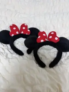ミニーマウス耳カチューシャ（黒・赤・白）