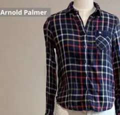 Arnold Palmer チェックシャツ ネイビー系 サイズ 冷房対策 日よけのサムネイル