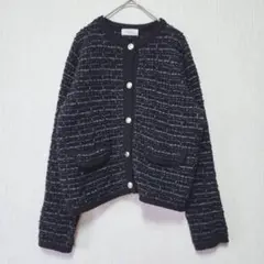 【Te chichi TERRASSE】（F）ツイードニットカーデジャケットのサムネイル