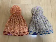 MOTHER GOOSE ポンポン付きニット帽 2個セット