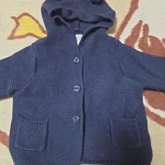 baby GAP 　フード付きカーディガン 6-12ヶ月 ネイビー