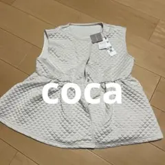 タグ付き未使用cocaキルティングベスト Mベージュ