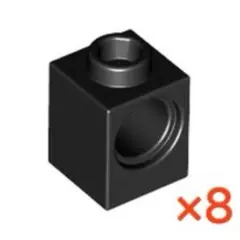 【LEGO】　テクニックブロック1×1ペグ穴1個　ブラック　8個