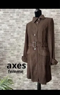 axes femme♡レトロ可愛いコート　 丸襟　形かっこいい　L