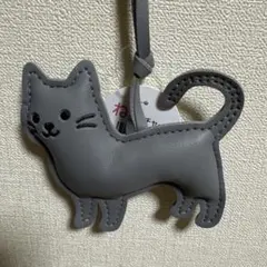 ねこ チャーム グレー キーホルダー♪