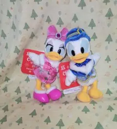 ディズニー　ドナルド　デイジー　ぬいぐるみバッジ　クリスマスウィッシュ　2016