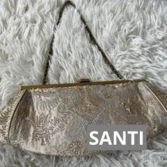 SALE‼︎ SANTI ゴールド刺繍 パーティーバッグ チェーン付き
