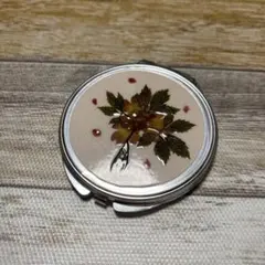 【ハンドメイド】押し花風 コンパクトミラー（通常鏡・拡大鏡 2面仕様）