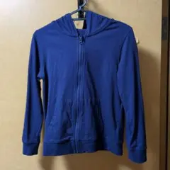 UVカット　ジップアップパーカー　薄手上着　ネイビー140cm