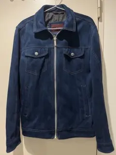 【ZARA】 ネイビー スエード風 ジャケット