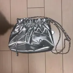 SHEIN ショルダーバッグ リボン シルバー