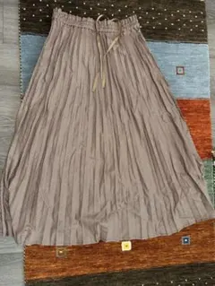 Retro Girl ブラウンチェック柄　プリーツロングスカート