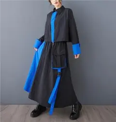 大きいサイズ スカート　セットアップ　ブルー　レディース 秋冬　春 新品 長袖